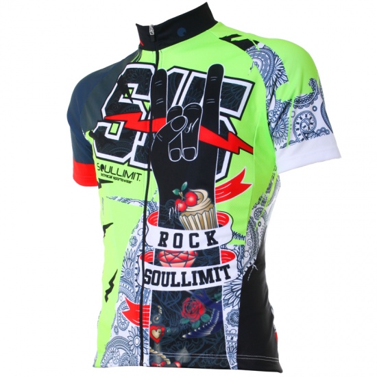 MAGLIA MANICA CORTA ROCK N ROLL VERDE FLUO